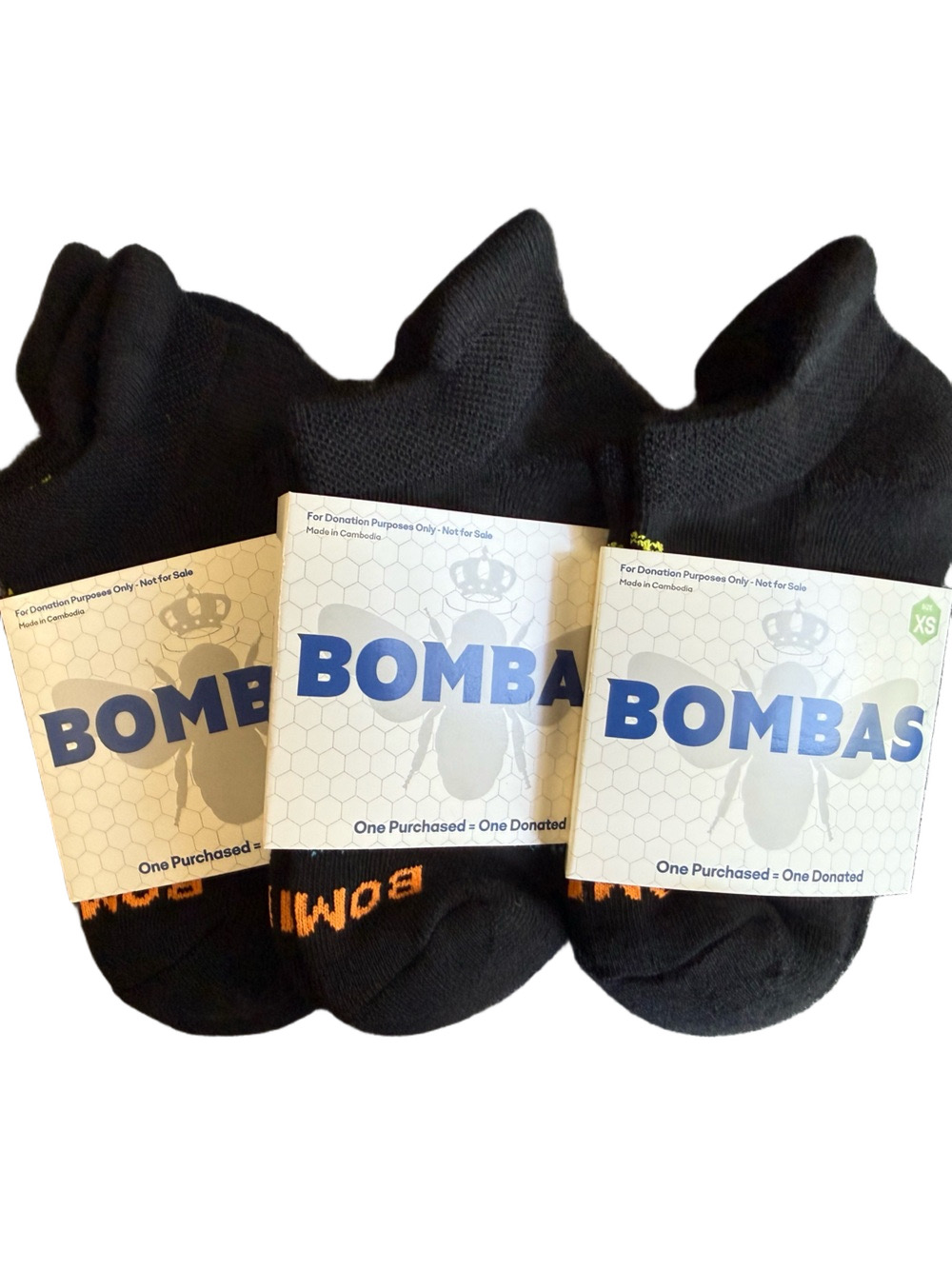 Bombas Ankle Socks 3 Pair Pack Cushioned Arch Support Athletic Performance XS